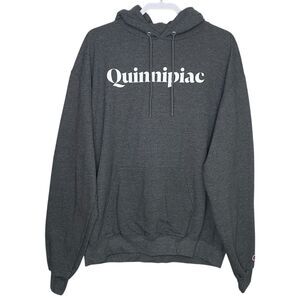 Quinnipiac Hoodie Sweatshirt Mens XL Gray Pullover Champion University Oversized